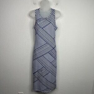Lavish Alice Dress Womens UK14 Blue White Striped Boho Bodycon Summer‎ Maxi